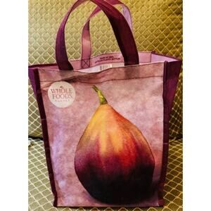 Whole Foods Winter Figs Reusable Recycled Plastic Bottles Grocery Tote Bag NEW